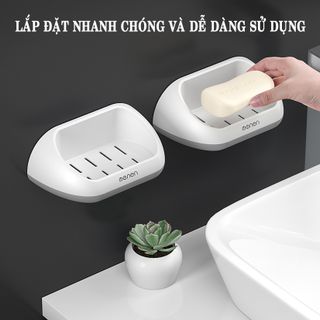 Khay Đựng Xà Phòng Dán Tường OENON, Chất Liệu Nhựa ABS Cao Cấp (Tặng Kèm Miếng Dán)