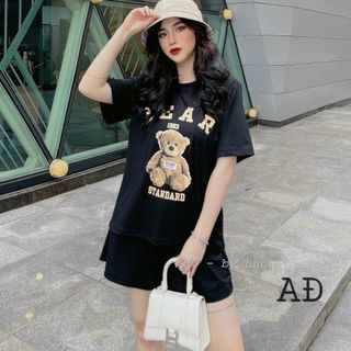 Đồ bộ nữ kn Bear gấu mặc nhà.chất thun conton co giản,thoáng mát freesize dưới 70kg