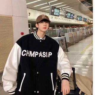 Áo khoác dù bomber logo chữ nút bấm
