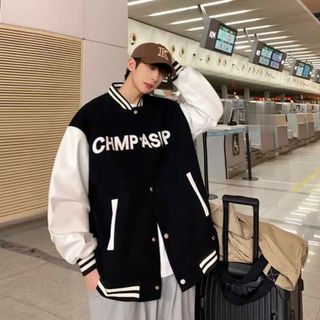 Áo khoác dù bomber logo chữ nút bấm
