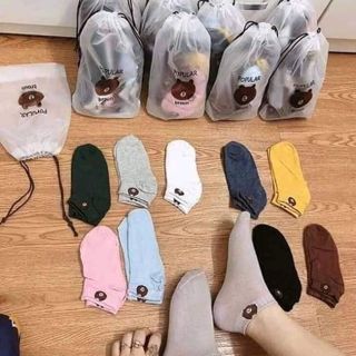 10 ĐÔI TẤT GẤU KÈM TÚI ZIP