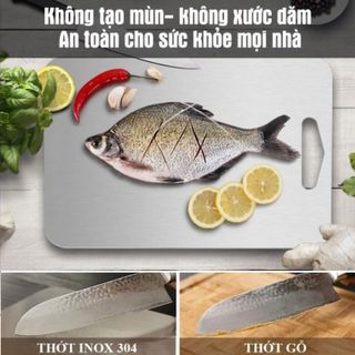 5x k Thớt Inox 304 Kháng Khuẩn Cừờng Lực- Vệ Sinh Dễ Dàng- Rã Đông Nhanh - Chống Ẩm Mốc - Không Xước Dăm- Không Mùn Gỗ