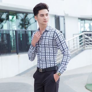Áo Sơ Mi Nam Dài Tay Kẻ Caro Lịch Lãm - Vải Lụa Cao Cấp SM7 [ XẢ HÀNG ]
