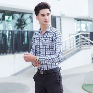 Áo Sơ Mi Nam Dài Tay Kẻ Caro Lịch Lãm - Vải Lụa Cao Cấp SM7 [ XẢ HÀNG ]