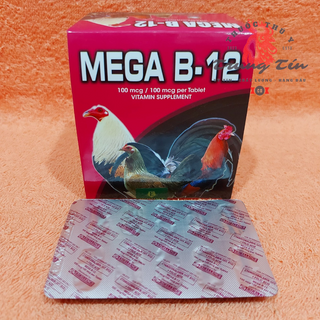 Thuốc gà đá - 1 hộp / 100 viên - Mega B12 - nuôi gà cao cấp của philippine , tăng bo , mau lên nước máu , sung gà
