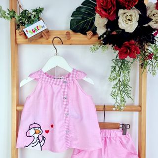 Bộ bé gái tơ xước SUKEM kids SIZE NHÍ 2-9