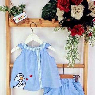 Bộ bé gái tơ xước SUKEM kids SIZE NHÍ 2-9