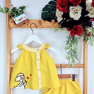 Bộ bé gái tơ xước SUKEM kids SIZE NHÍ 2-9