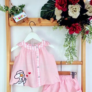 Bộ bé gái tơ xước SUKEM kids SIZE NHÍ 2-9