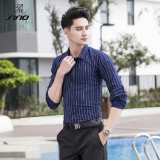 ÁO SƠ MI NAM CÔNG SƠ THIẾT KẾ KẺ DỌC CAO CẤP AD00009