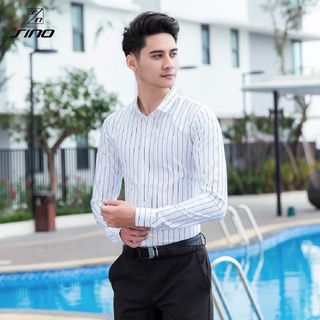 ÁO SƠ MI NAM CÔNG SƠ THIẾT KẾ KẺ DỌC CAO CẤP AD00009