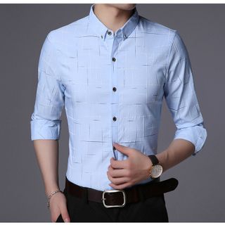 Áo sơ mi nam hàn quốc trẻ trung giá rẻ trơn cao cấp vải lụa chống nhăn chống xù thoát mồ hôi FLASHBACKS AD09