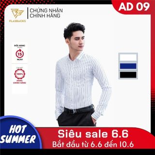Áo sơ mi nam hàn quốc trẻ trung giá rẻ trơn cao cấp vải lụa chống nhăn chống xù thoát mồ hôi FLASHBACKS AD09