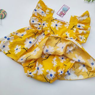 Chào hè với body váy cánh tiên hoạ tiết hoa cúc