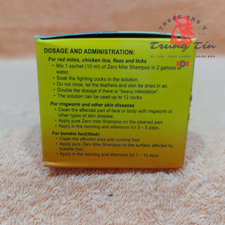 zero mite (xà bông tắm gà Philippines) diệt mạc gà , ve , ghẻ - 1 gói / 10ml