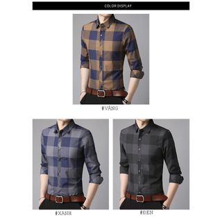 Áo Sơ Mi Nam Dài Tay Cổ Bể Thời Thượng - Hàng Xuất Khẩu Cao Cấp AD00001