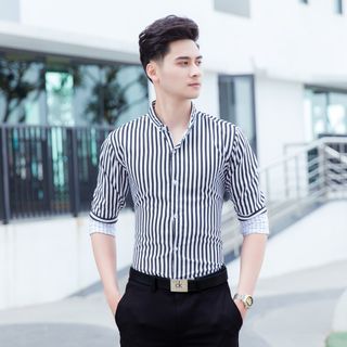 Áo sơ mi nam hàn quốc trẻ trung trơn cao cấp giá rẻ không nhăn không xù thấm hút mồ hôi FLASHBACKS AD08