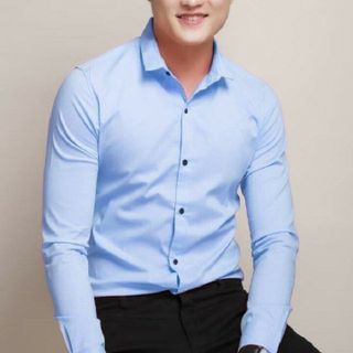 Áo sơ mi trơn nam hàn quốc giá rẻ cao cấp trẻ trung vải lụa thoáng mát không nhăn không xù FLASHBACKS AD05