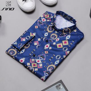 Áo sơ mi nam hàn quốc giá rẻ cao cấp trơn trẻ trung họa tiết thoáng mát vải lụa FLASHBACKS SM09