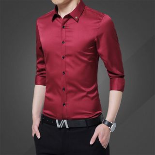 Áo sơ mi giá rẻ hàn quốc cao cấp nam trơn trẻ trung FLASHBACKS AD05