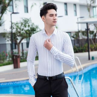 Áo sơ mi giá rẻ hàn quốc cao cấp nam trơn trẻ trung FLASHBACKS AD05