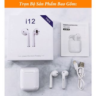 Tai nghe Bluetooth không dây i12 TWS điều khiển cảm ứng âm thanh HIFI cho Android iOS
