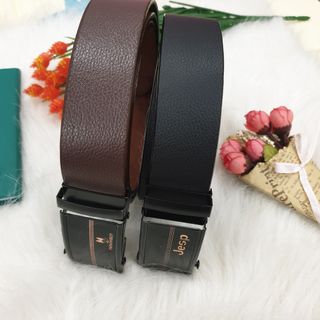 Thắt Lưng Da PU Cao Cấp Khóa Cài Dây Nịt Nam Da Mạ Vàng Bạc Nam Tính