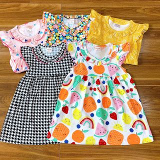 Đầm cánh tiên bé gái vải cotton xuất size 2-7