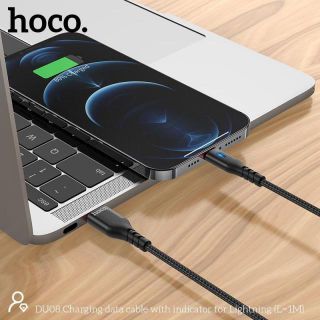 Cáp Sạc Nhanh Hoco 2.4A Lightning / Type C / Micro USB - Dây Chống Rối - Chống Gập - Bảo Hành 3 Tháng - DU08