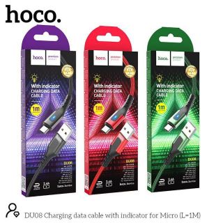 Cáp Sạc Nhanh Hoco 2.4A Lightning / Type C / Micro USB - Dây Chống Rối - Chống Gập - Bảo Hành 3 Tháng - DU08