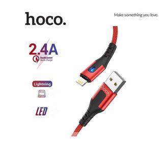 Cáp Sạc Nhanh Lightning / type c / micro USB Hoco DU08 2m - Vải Dù Chống Rối - Chống Gập - Chính Hãng Bảo Hành 3 tháng