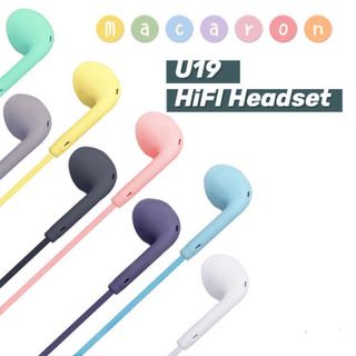 Tai nghe nhét tai U19 HiFi có dây dài 1.2m màu macaron với âm thanh siêu trầm đa năng cho Android & iOS - bảo hành 3T