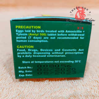 amtyl 500 - thuốc gà đá đặc trị bệnh tổng hợp - Philippines (1 hộp / 10 vĩ)