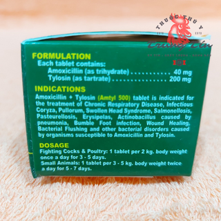 amtyl 500 - thuốc gà đá đặc trị bệnh tổng hợp - Philippines (1 hộp / 10 vĩ)