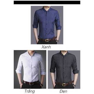 Áo sơ mi dài tay nam cao cấp kẻ sọc đen AD09