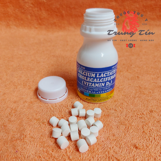 Thuốc gà đá - Calcium Lactate + Cholecalciferol (Vitamin D3) - cung cấp canxi cao cấp Philippines - lọ 100 viên giá sỉ