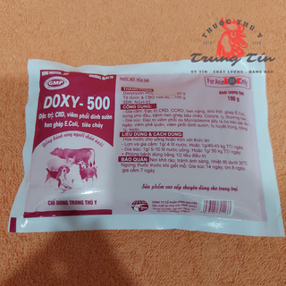 DOXY 500 - hàng bao chất lượng - Tr.ị CRD , hen khò khè ghép tiêu chảy , ecoli (mỏi gói / 100g)