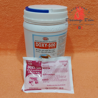 DOXY 500 - hàng bao chất lượng - Tr.ị CRD , hen khò khè ghép tiêu chảy , ecoli (mỏi gói / 100g)