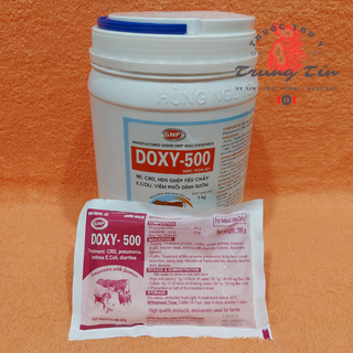 DOXY 500 - hàng bao chất lượng - Tr.ị CRD , hen khò khè ghép tiêu chảy , ecoli (mỏi gói / 100g)