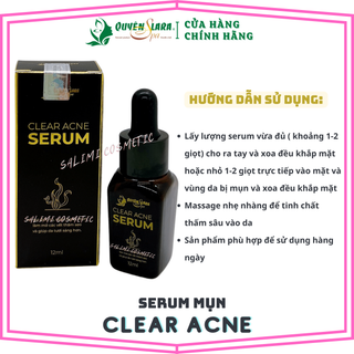 Tinh Chất Ngăn Ngừa Mụn Và Thâm CLEAR ACNE SERUM Quyên Lara - Đánh Bay Mụn, Làm Mờ Các Vết Thâm Do Mụn, Tái Tạo Trắng Da Căng Hồng Trắng Mịn, Se Khít Lỗ Chân Lông - HÀNG CHÍNH HÃNG