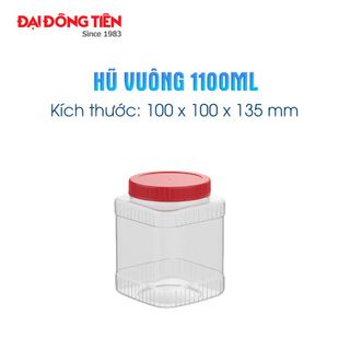 Combo 10 hũ nhựa vuông trong có nắp Đại Đồng Tiến