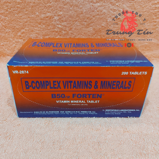 (1 vĩ / 10 viên) B50 / 2 FORTEN (thuốc bổ cho gà đá ) Cao cấp PHILIPPINES , thuốc gà đá