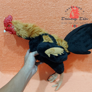 Gà giả tập lực (có lông như hình) - chất liệu sillicon cao cấp (nặng 300g)