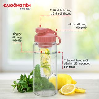 Bình Nước Detox Sweetie 600ml Đại Đồng Tiến - L1647