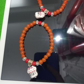 Vòng tay chuỗi đeo tay mặt mèo sứ
