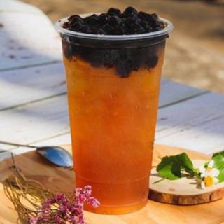 Hộp pha 6Ly Trà đào thạch trái cây hạt chia thơm ngon Queni