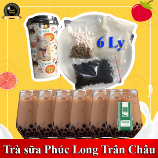 Hộp pha 6Ly Trà Sữa Phúc Long trân châu thơm ngon Queni