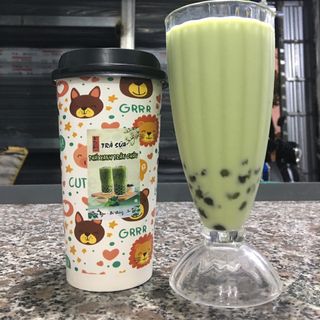 "Hộp pha 6Ly Trà Sữa Thái Xanh trân châu thơm ngon Queni"