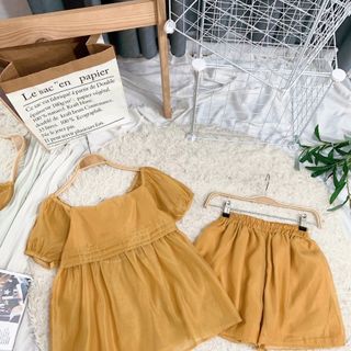 Set babydoll nơ lưng cưng chớt chớt luôn á . Màu iu qá chời nè