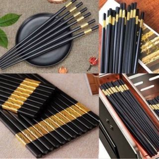 Đũa ăn mạ vàng nhật bản hàn quốc cao cấp- chất liệu hợp kim chịu nhiệt, chống nấm mốc, chống trơn trượt